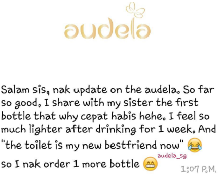 Body feel lighter after drinking audela